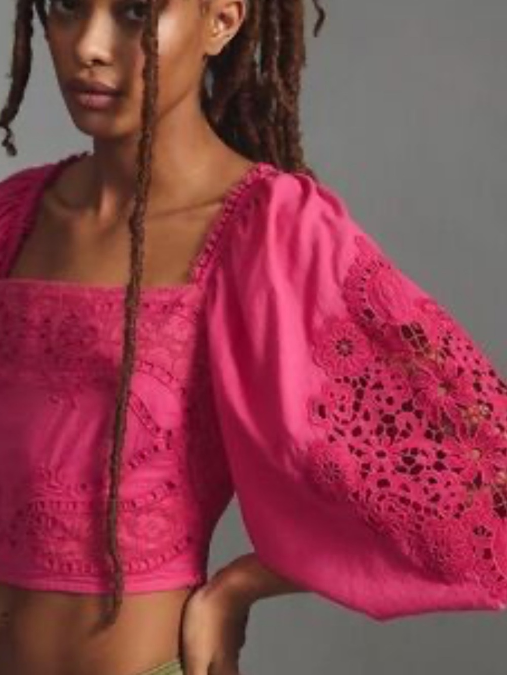 Farm Rio Pink Lace Top NWT - Picture 3 of 11